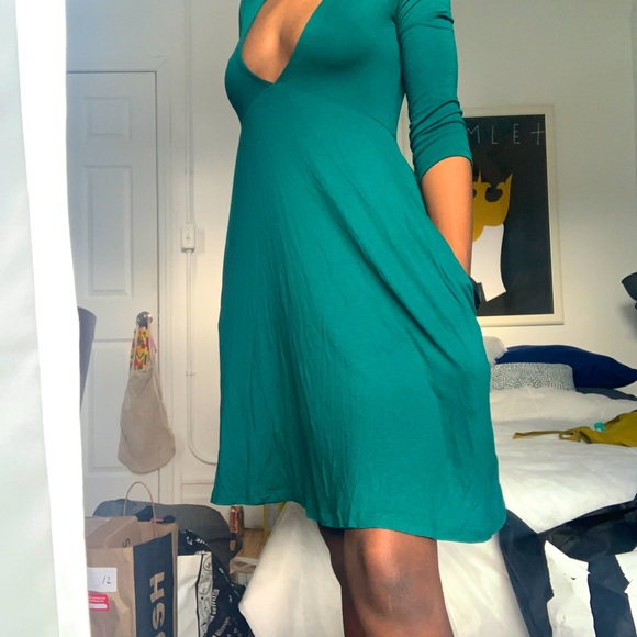 teal a-line dress - Picture 3 of 4